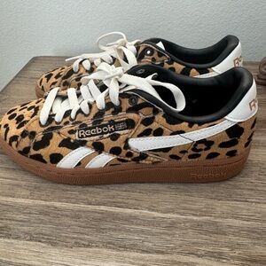 Reebok Leopard Print Sneakers - Tan/White/Black